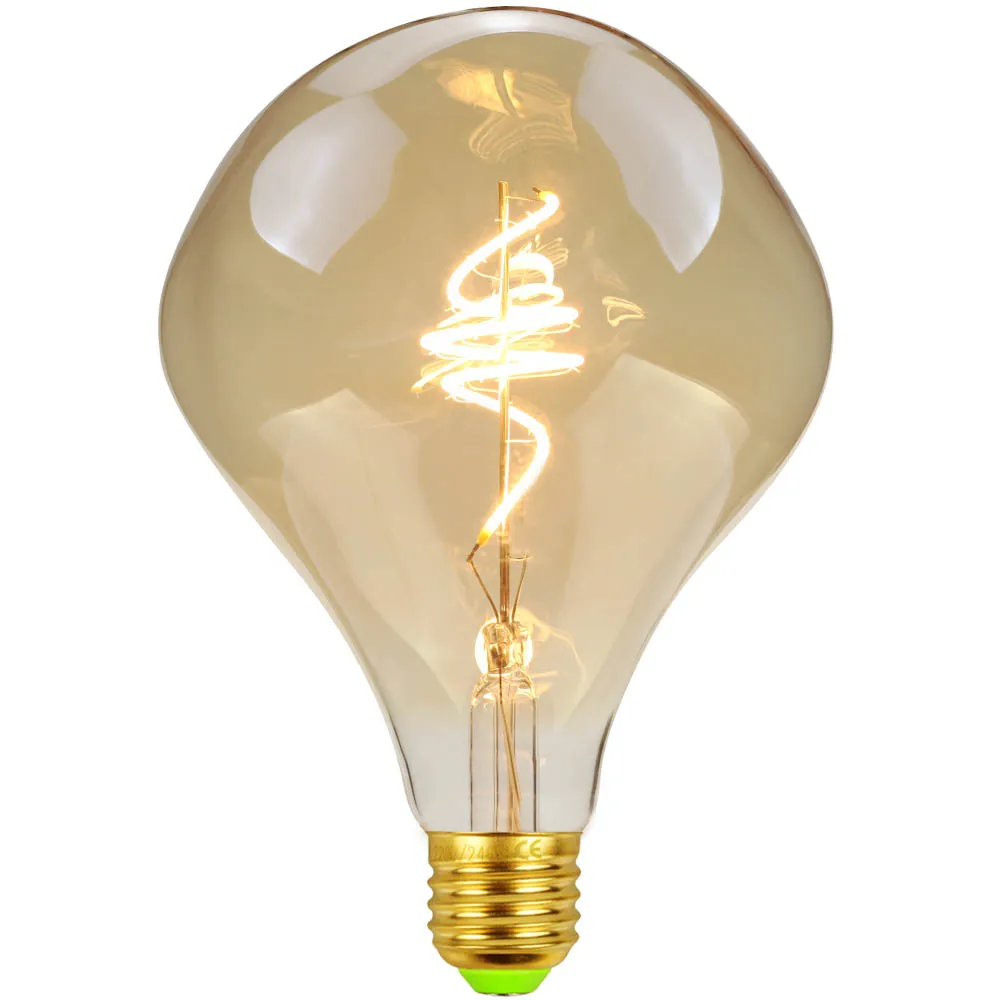 TIANFAN Edison Led Bulb Special Shaped Alien G125 4W Dimmable 220-240V E27 Decorative Light Bulb Amber Super Warm
