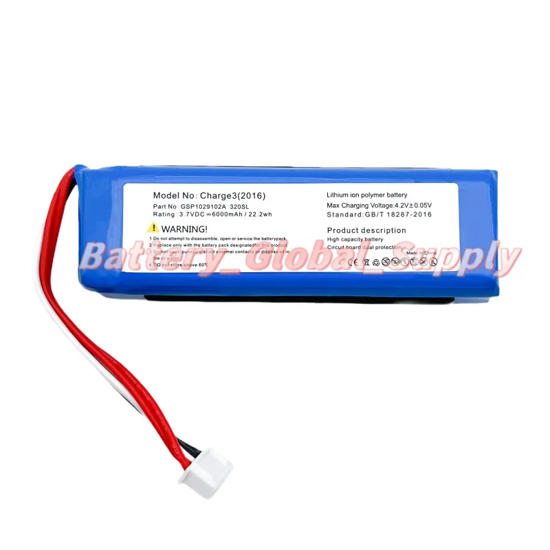 

For GSP1029102A 320SL Charge3 2016 version battery 3.7V 6000mAh good quality
