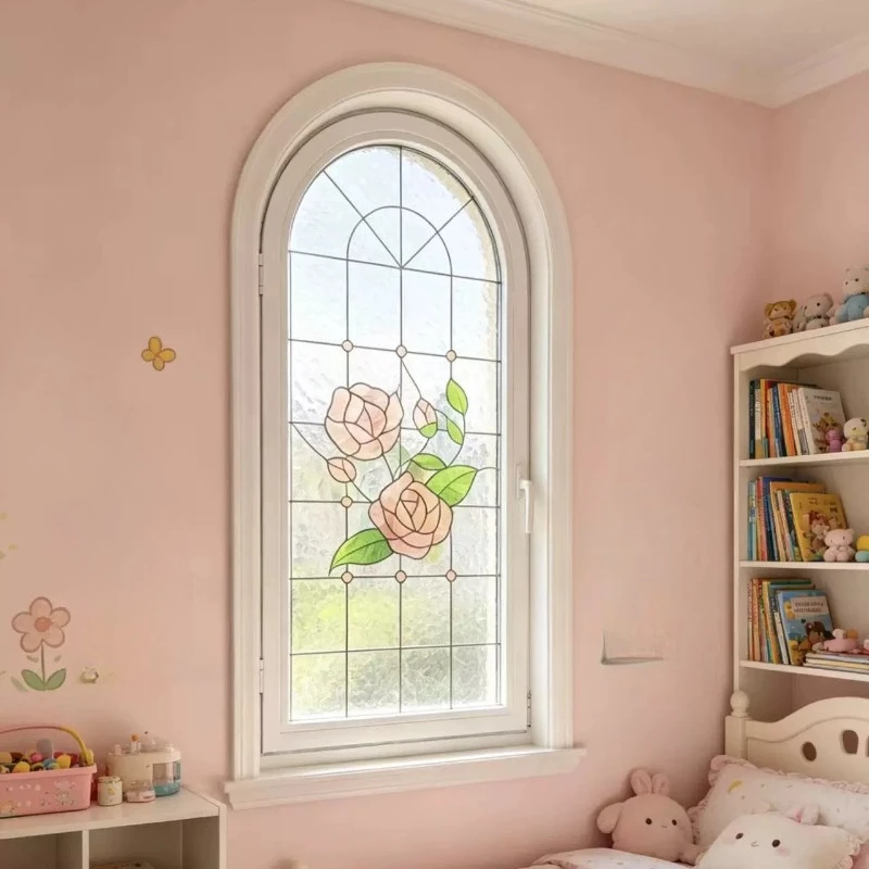 New aluminum alloy center axis rotating color window indoor anti-privacy glass landscape window