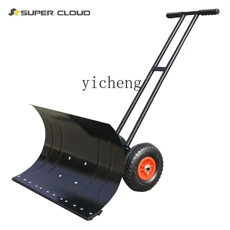 

wheeled hand push snow shovel outdoor large snow shovel manual snow plow