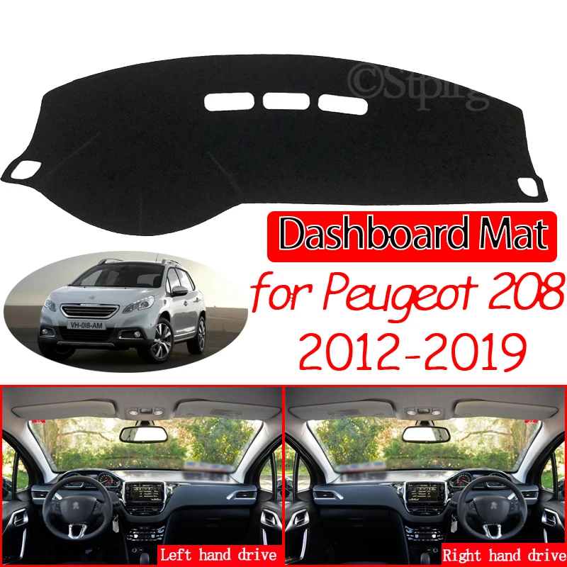 Anti-Slip Mat Dashboard Cover Pad Sunshade Dashmat Protect Carpet Accessories Active Allure GTI 2015 for Peugeot 208 2012~2019