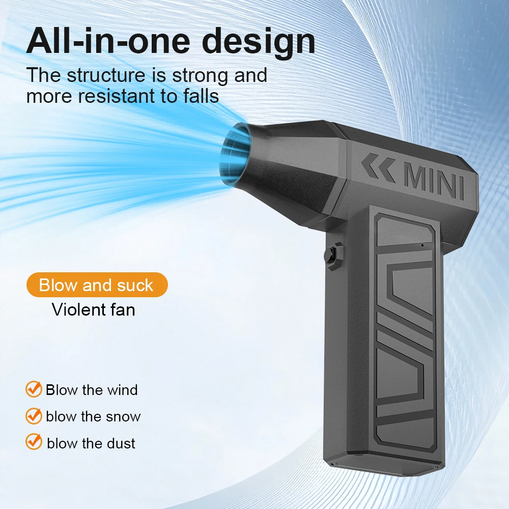 

Type-C Charging Electric Air Duster 4 Gears adjustable 130000RPM Turbo Jet Fan Car Blowing Snow Cleaning Blower Tool Portable