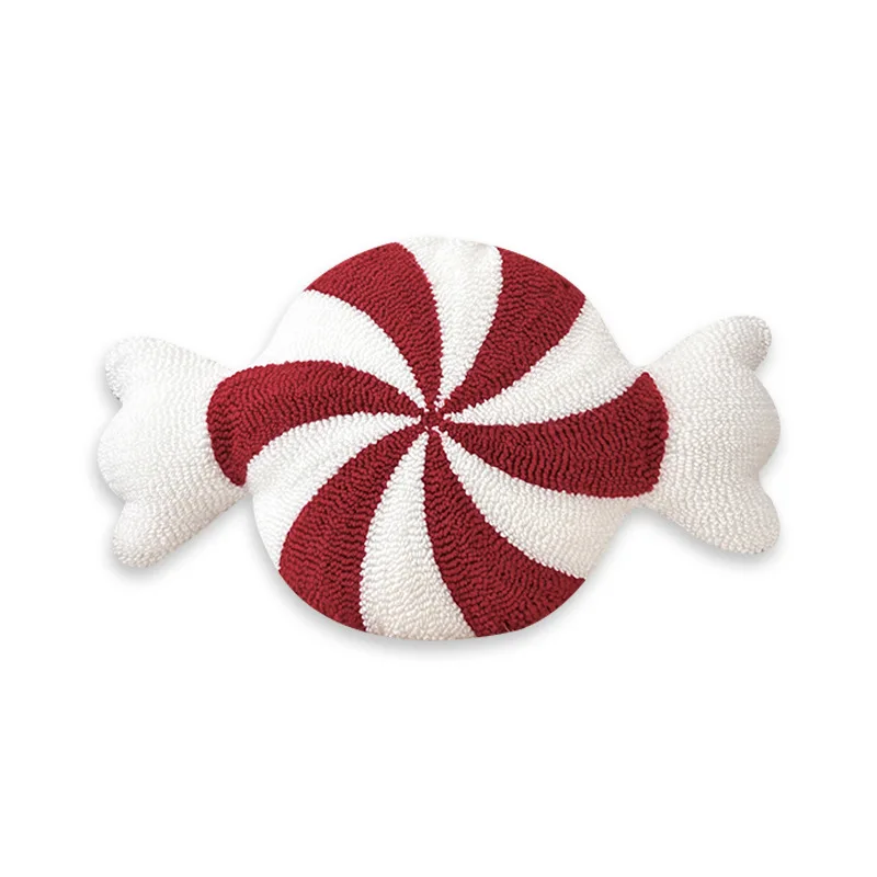 INS Christmas pillow creative strange shape sofa cushion cushion snowflake candy embroidered pillowcase