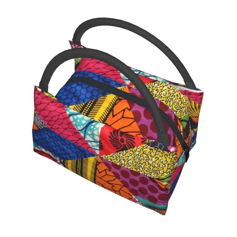 Custom colorido africano ankara imprime sacos de almoço para mulheres, refrigerador térmico, caixas isoladas para piquenique, camping, trabalho, viagem