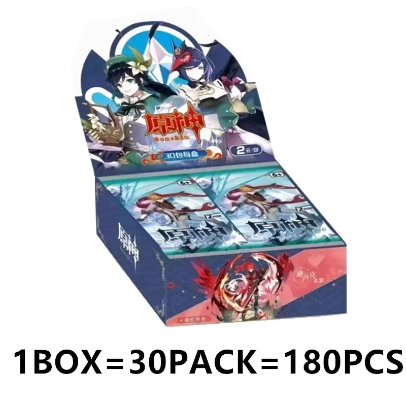 New Genshin Impact Cards Anime TCG Game Collection Pack Booster Box Rare SSR Surrounding Table Toys For Family Children Gift