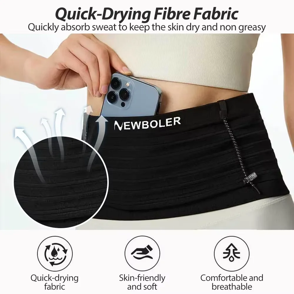 NEWBOLER Elastic Sports Waist Bag Pack Running Race Number Belt For Marathon Mountaineering Phone Bag Running Waist Bag image 4