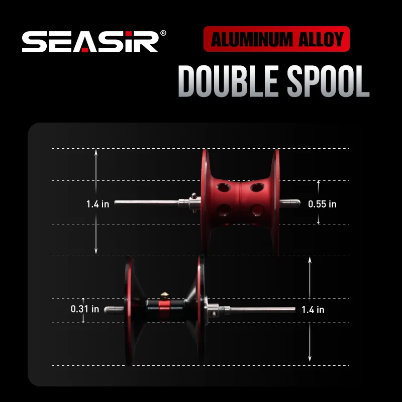 Carrete Baitcasting Seasir Salminus – Fibra de carbono y aluminio - imagen 2