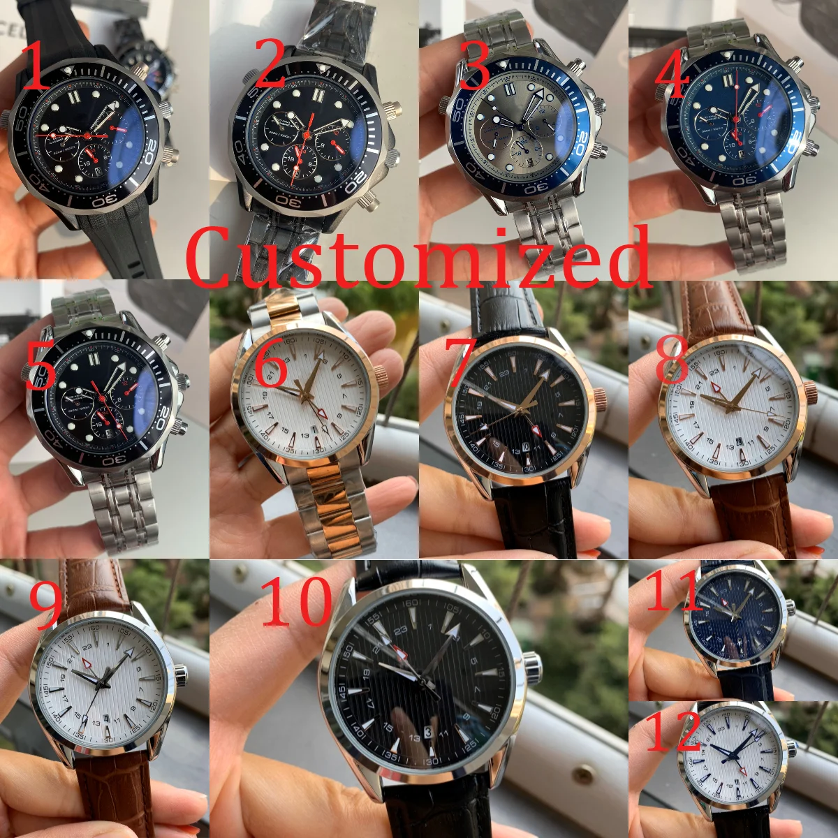 ساعة ميكانيكية أوتوماتيكية جديدة للرجال ساعة غوص مقاومة للماء من السيراميك بتوقيت دائرة وتقويم الأعمال يمكن تخصيصها