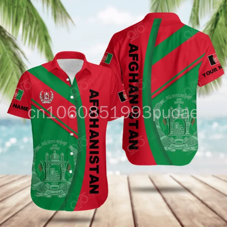 

2024 New Afghanistan Flag Hawaiian Shirt Summer New Men's and Women's Casual Fashion Short Sleeve Shirt