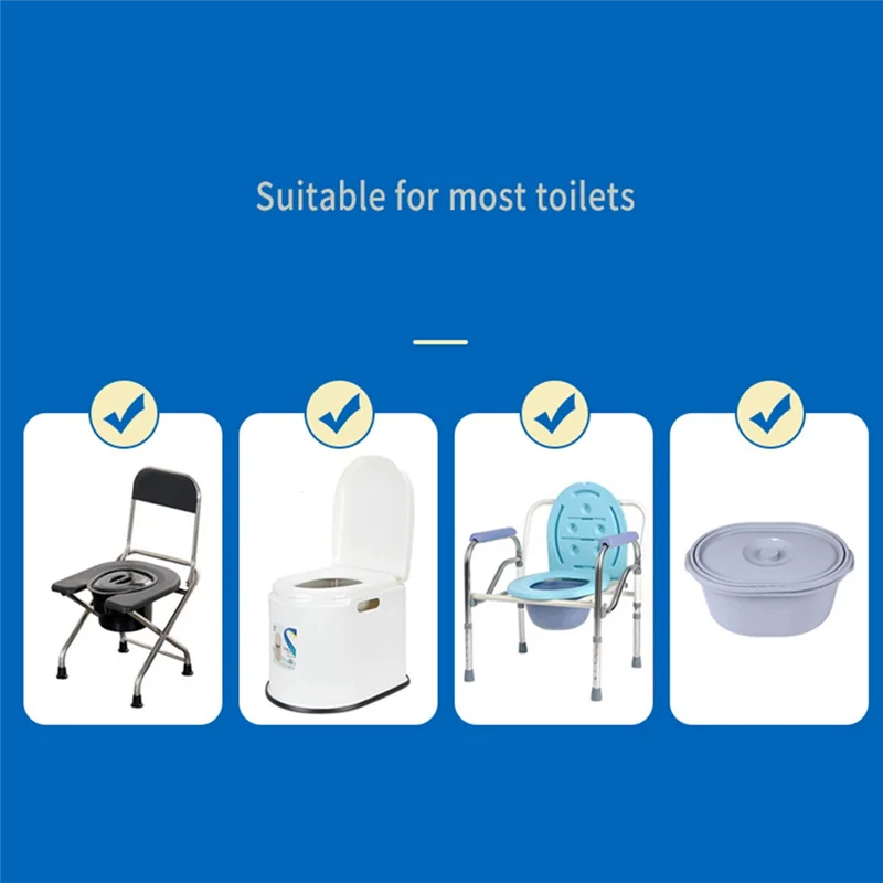 

Герметичная одноразовая подкладка для туалетных мешков с 40 впитывающими подушечками — набор из 40 упаковок для взрослых для прикроватных туалетов и стульев-комодов