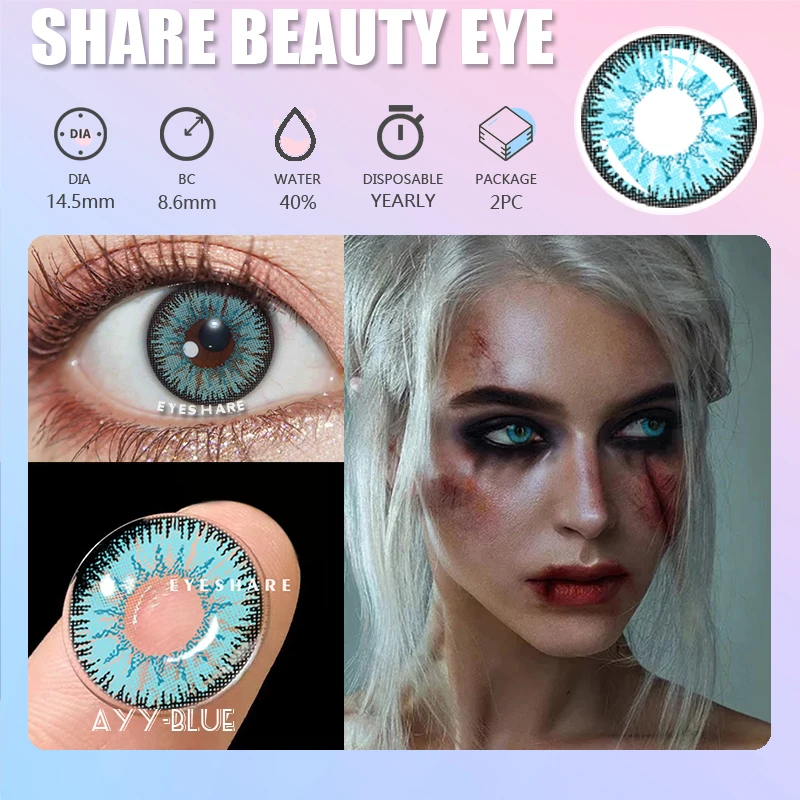 EYESHARE 1Pair Color Contact Lenses For Eyes Anime Cosplay Colored Lense Blue Red Multicolored Lenses Contact Lens Beauty Pupils