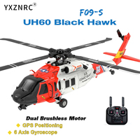 YXZNRC Black Hawk UH60 RC Rescue helicopter 2.4G 6CH Gyro GPS Positioning F09-S With/No camera Two versions to choose from