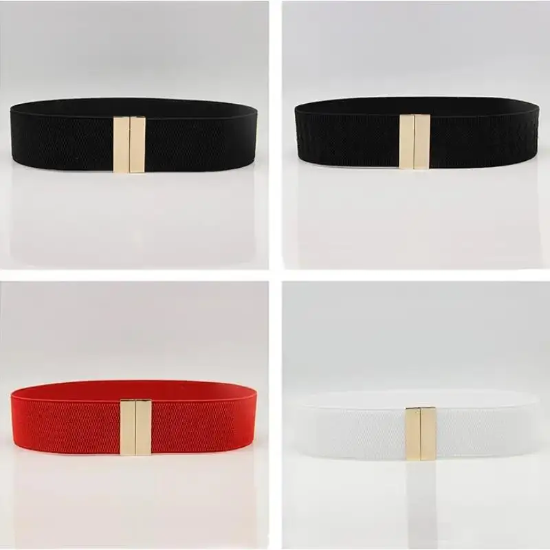 女性用ワイドエラスティックウエストバンド、多用途ダウンジャケットドレス、ファッショナブルなウエストベルト、シンプル、エラスティック、韓国版