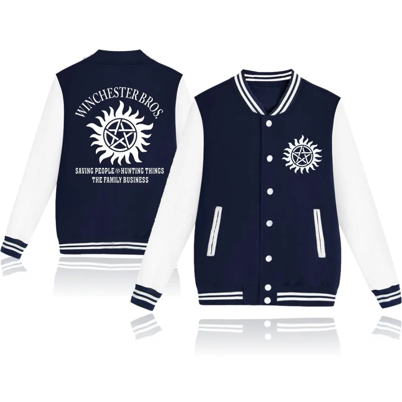 New Supernatural Baseball Jacket Men/Women Fashion Cotton Baseball Jersey Casual Long Sleeve Jacket Jacket