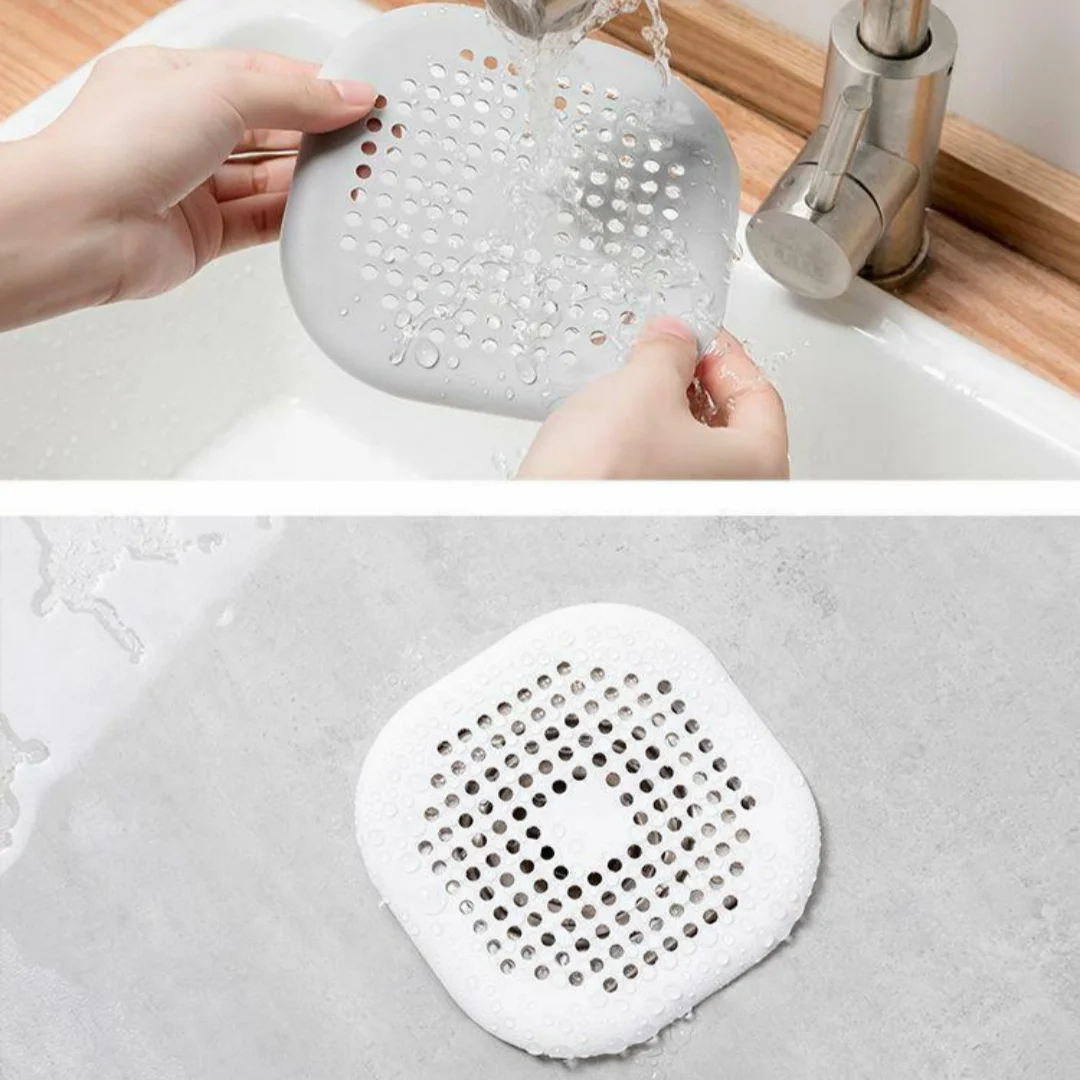 Square Silicone Drain Sticker Bathroom Sewer Hair Filter Drain Cover Household Bathroom Drain Mat