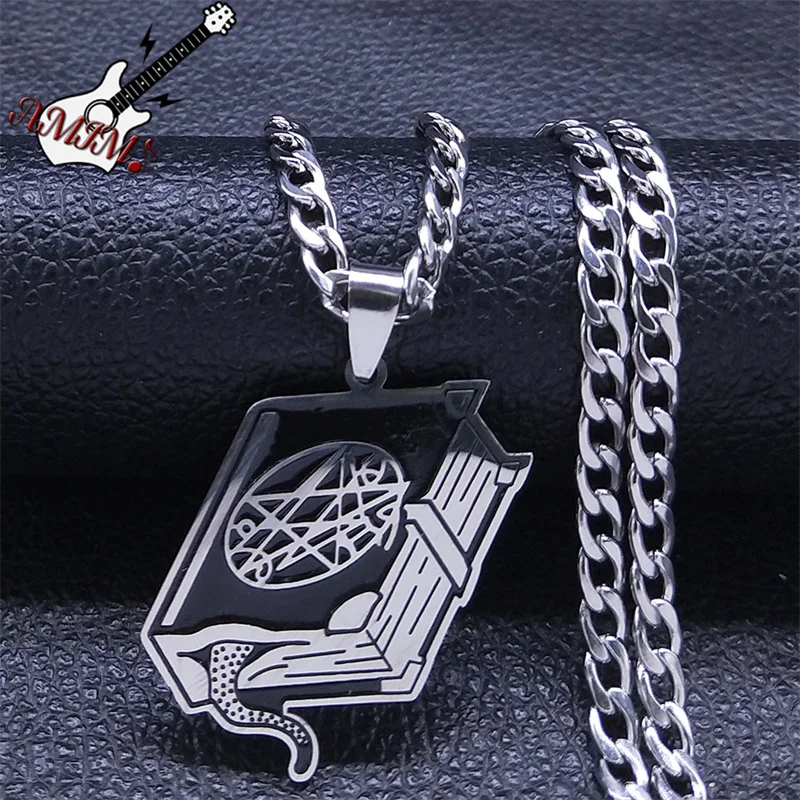 

Cthulhu Mythos Necronomicon Necklace Stainless Steel Sigil of the Gateway Call of Cthulhu Necklaces Jewelry collier femme N3702