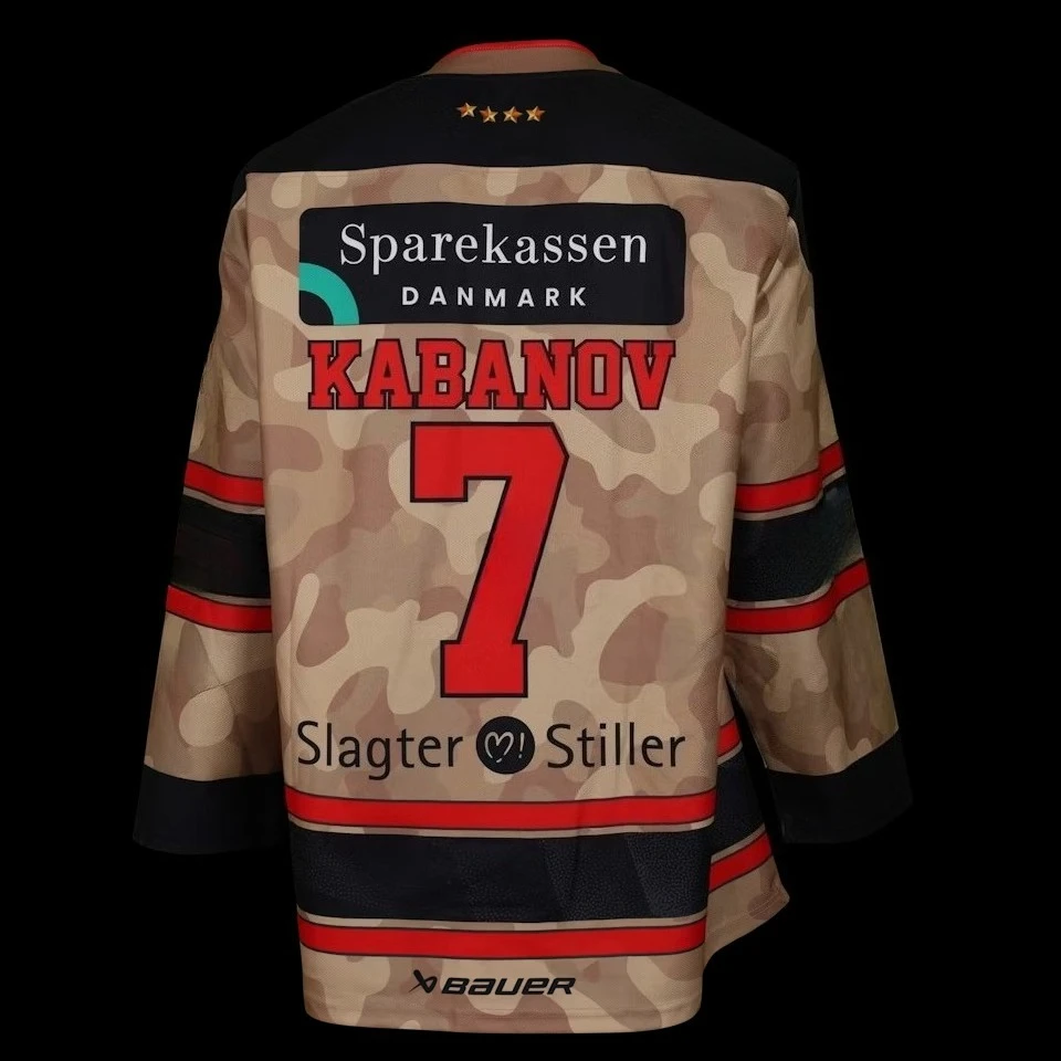 Hockey Jersey - Camouflage Print with Red/Black Accents 