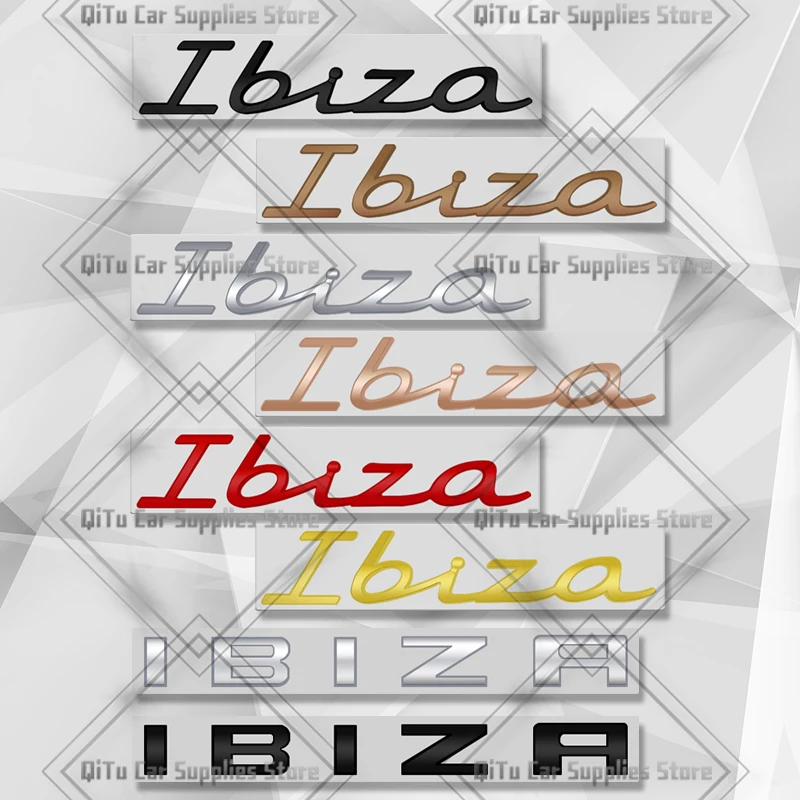 Aleación de Zinc para Ibiza TSI TDI FR Sport Mk4 Typ 6J insignia de letras carrocería de coche guardabarros emblema adhesivo pegatina 3D