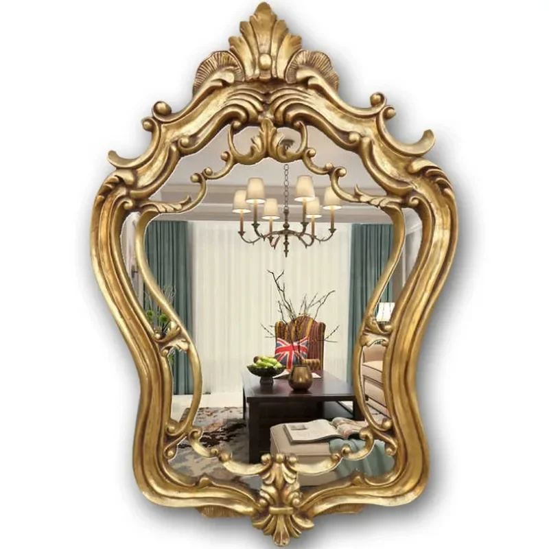 Golden Bathroom Palace Princess Makeup Vintage  Mirror  Wall Decorative