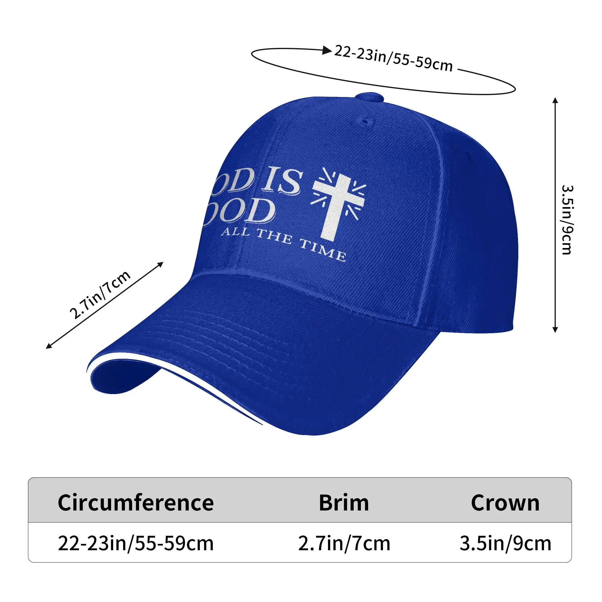 New God is Good Christian Jesus Cross (2) Baseball Cap  Unisex Design Hip Hop Hats Adjustable Hiking Fishing Snapback Cap Gift I