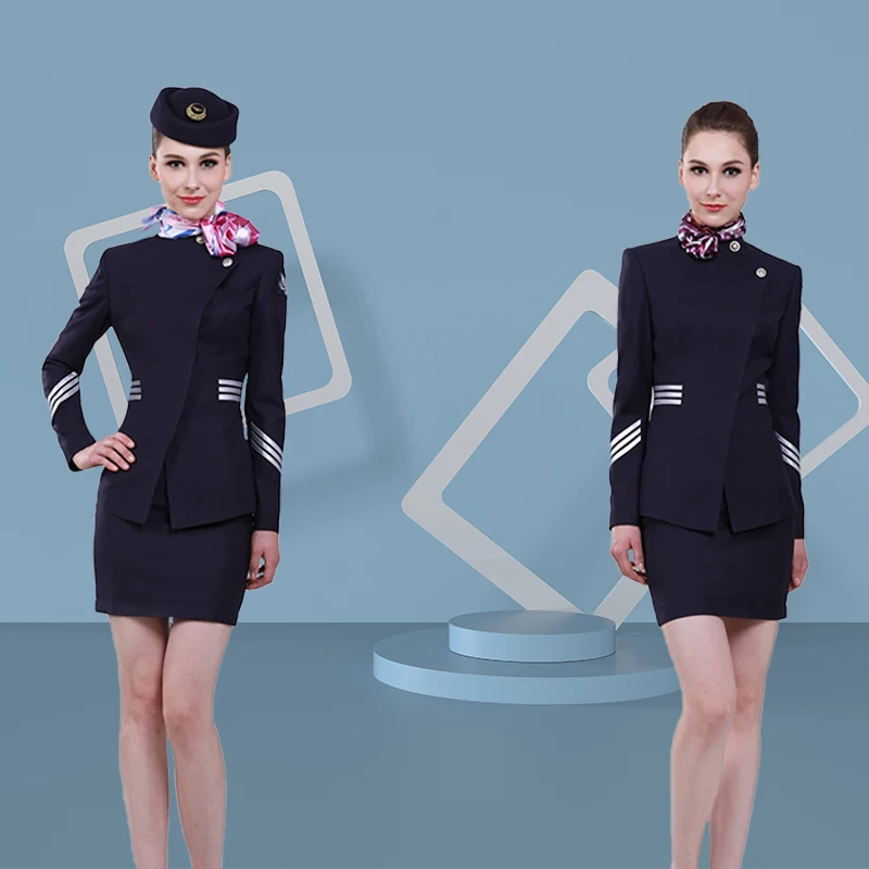 

Деловой женский весенний приталенный костюм-двойка для офиса, отеля, продаж, высокоскоростных поездов: юбка и пиджак с длинным рукавом