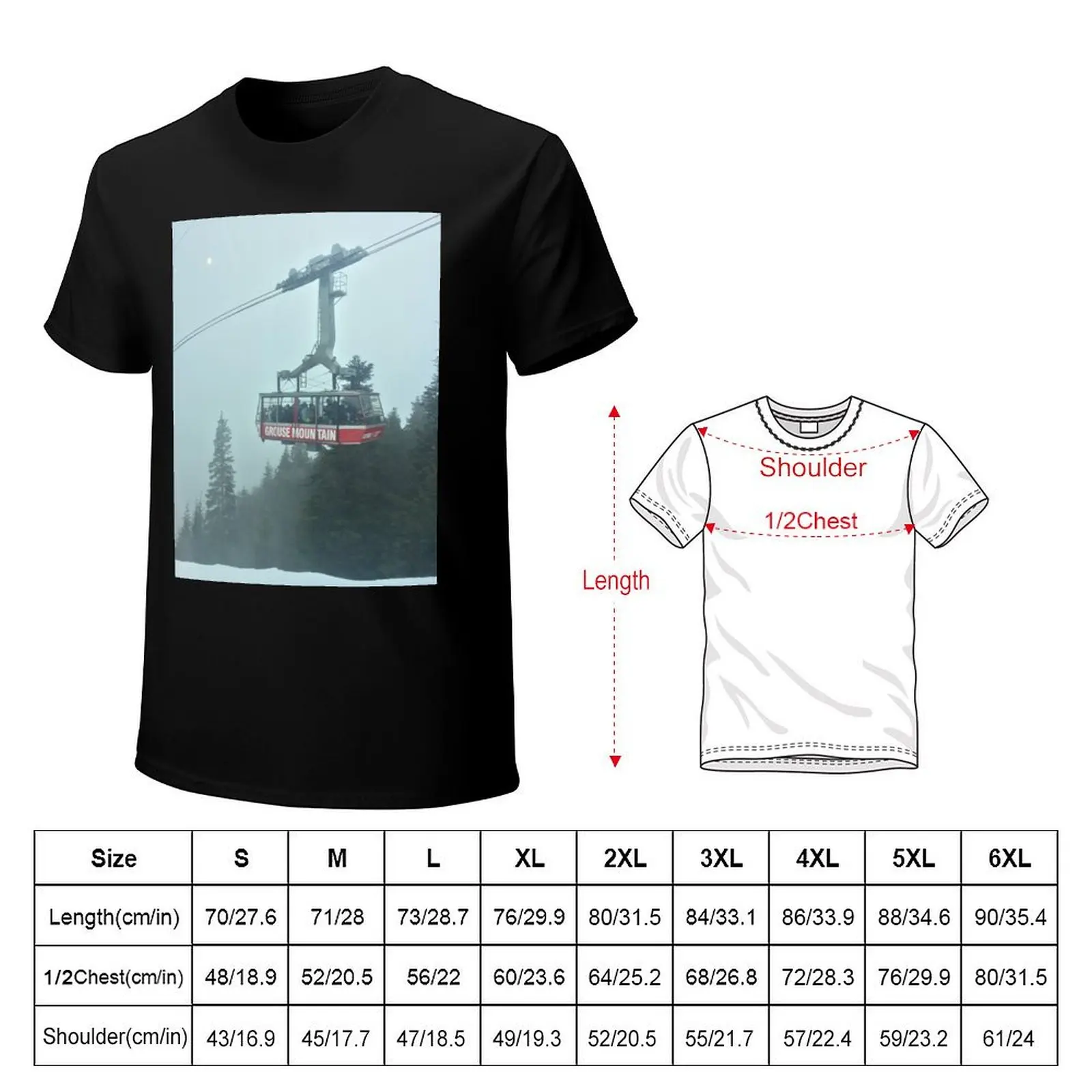 Grouse Mountain Gondola T-Shirt Casual Soft Cotton Short Sleeve Tee