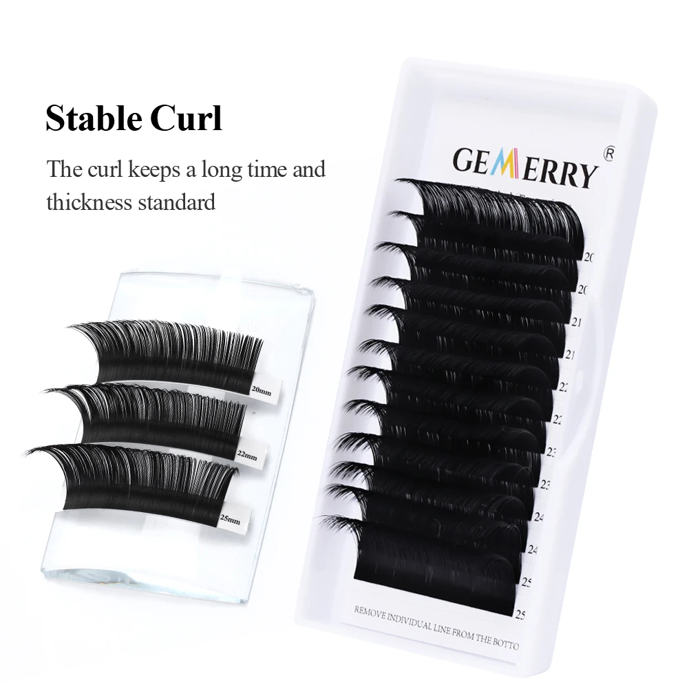 25mm Individual Extension Eyelashes Natural Soft Volume Lashes Faux Mink Classic Lashes Handmade Korea Silk Mink Lash Supplies