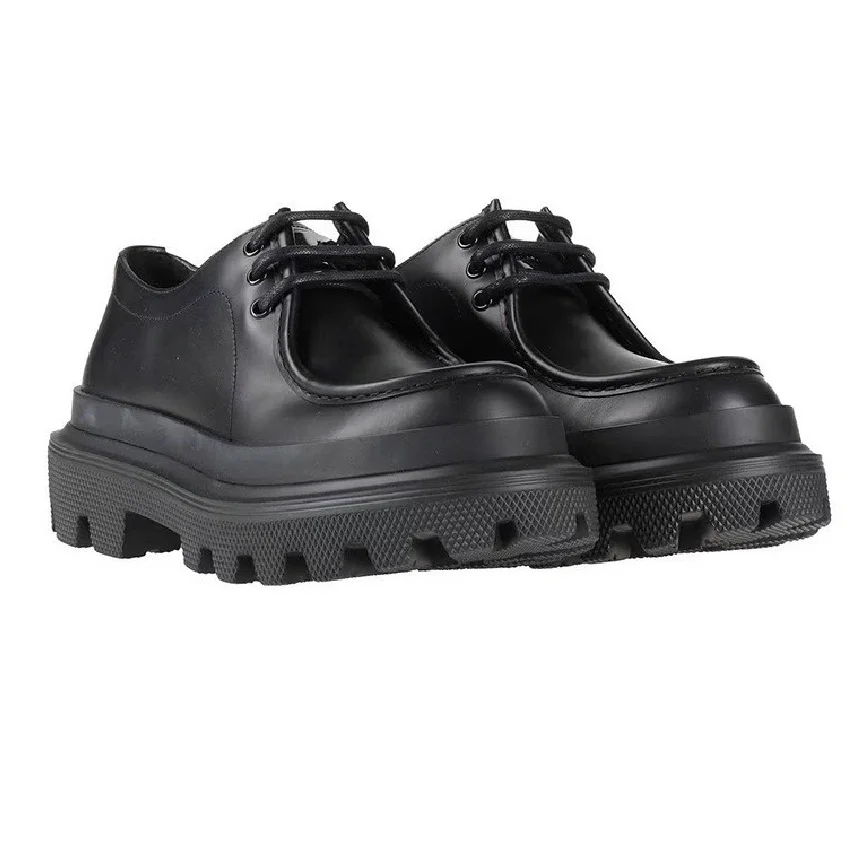 

British Style Lace-up Derby Chunky Sole Fashion Men's Shoes Stylist Leather Shoes