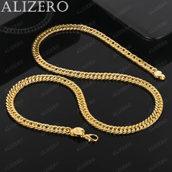 ALIZERO 18K Gold 6mm Cuban Chain Necklaces 20 Inches Men Women Fine Jewelry Wholesale Fashion Trend Hip Hop Necklace