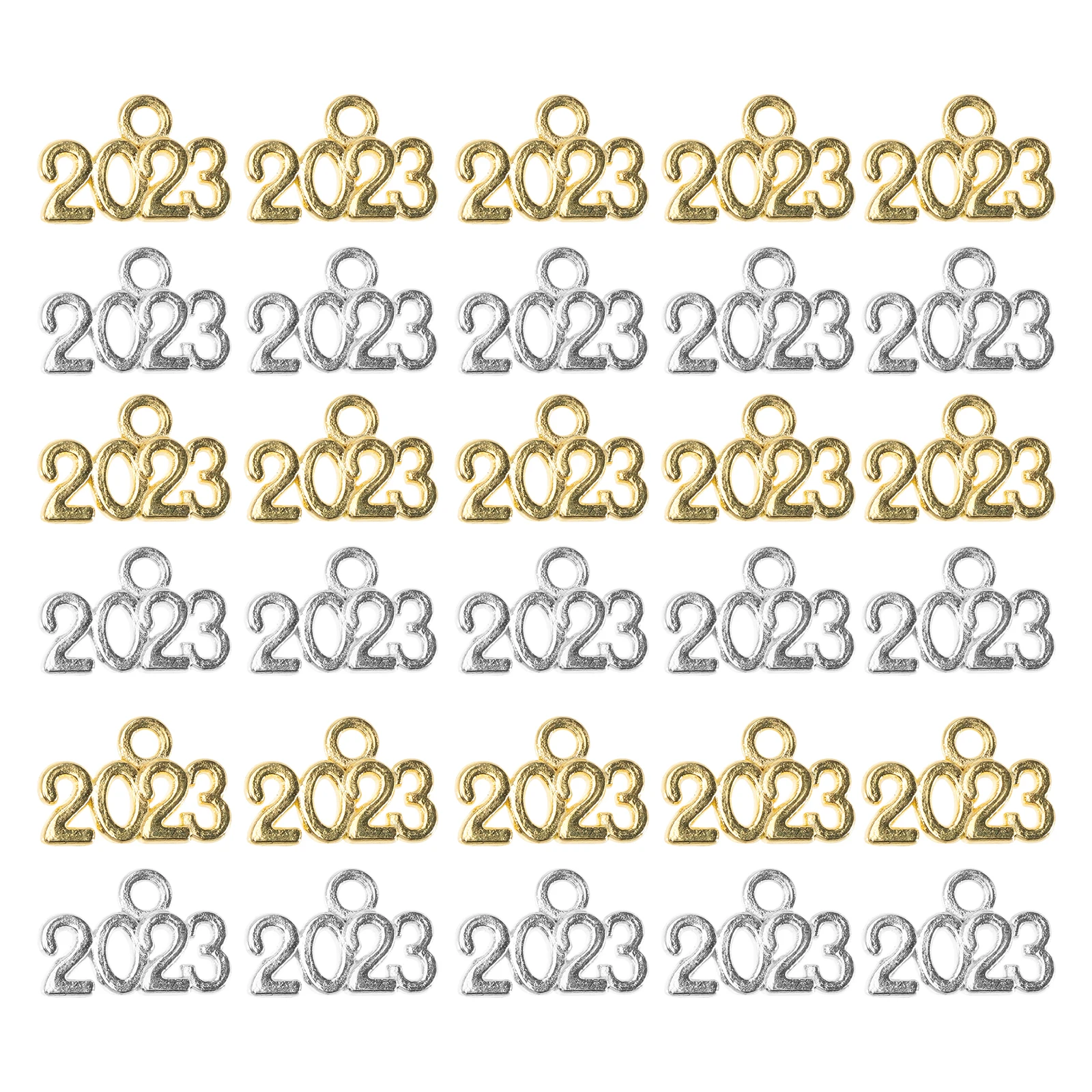 

100pcs 2023 Year Commemorative Pendant Charms Jewelry Making Accessories Alloy Graduation Necklace Bracelet Earrings Keychain