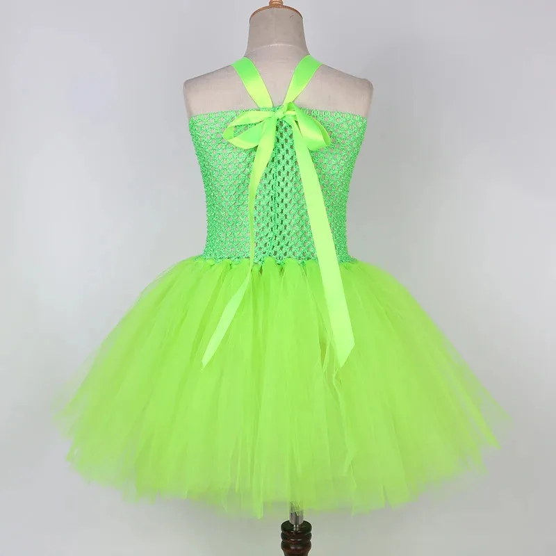 Mike Wazowski Costume di Halloween per bambini Abiti da festa di carnevale Verde Divertenti mostri Cosplay Ragazze Cartoon Tutu Abito da principessa