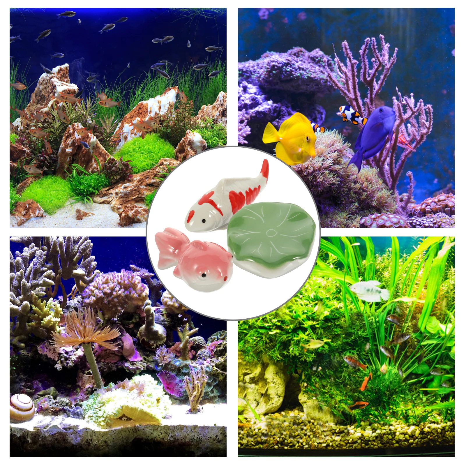 

Cartoon Ceramic Ball Decoration Toys Fliating Fish Koi Carp Floating Tank Child Kids Aquarium Decorations Bath