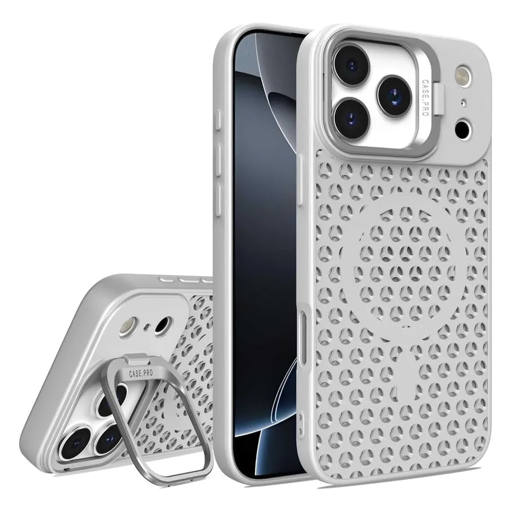 

Magnetic Case for iPhone 17 Pro Max/17 Pro/Air/17 Ventilation Holes, Kickstand, Wireless Charging Compatible