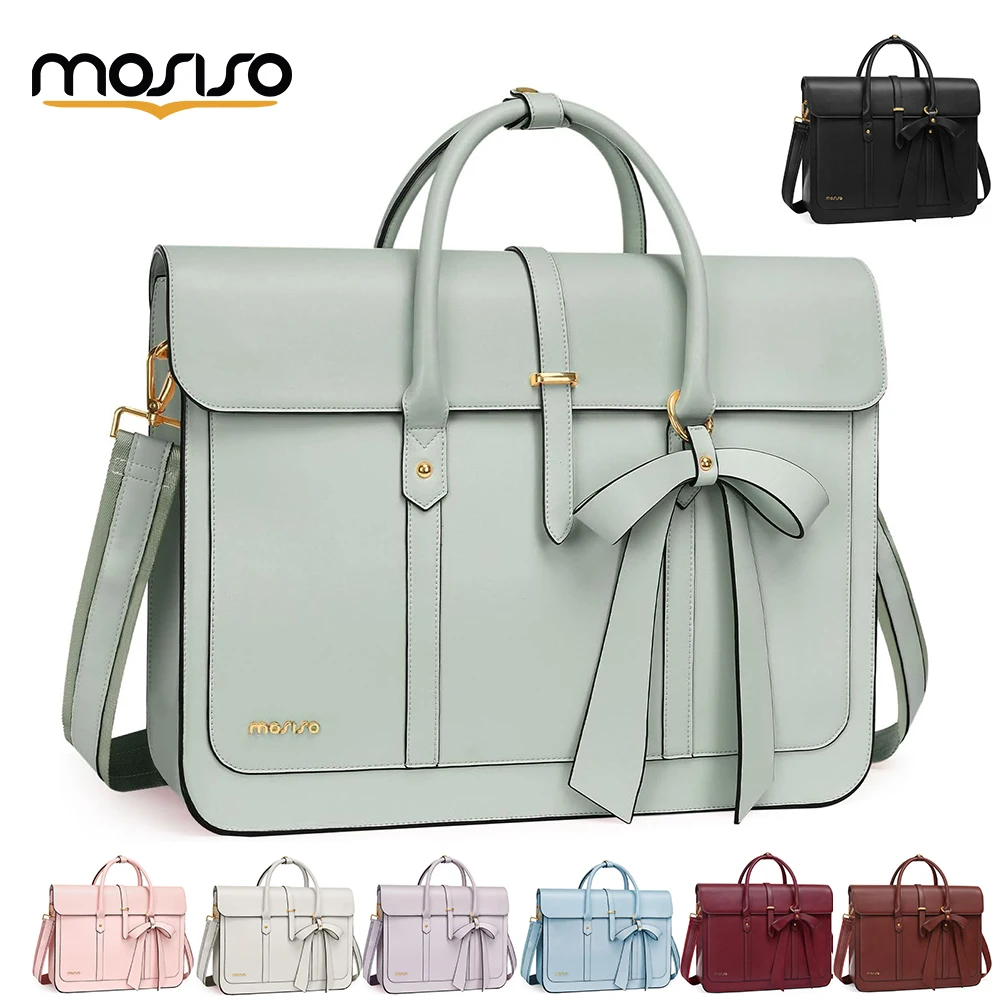 

MOSISO Women's Tote Bag for MacBook 13 14 15 16 17.3 inch Notebook PU Leather Laptop Shoulder Bag Backpack Handbag Dual-purpose