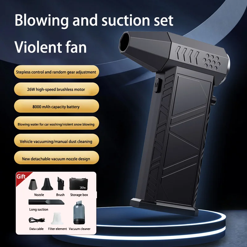 Hot Sale 2-in-1 Violent Fan Air Blower And Vacuum Dust Cleaner Powerful 990000r/s Brushless Turbo Jet Blower Rechargeable Str image 3