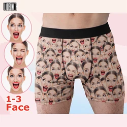 Crazy Face-Calzoncillos Bóxer personalizados, cajas de fusibles, cara personalizada, ropa interior, regalos para marido, novio, aniversario