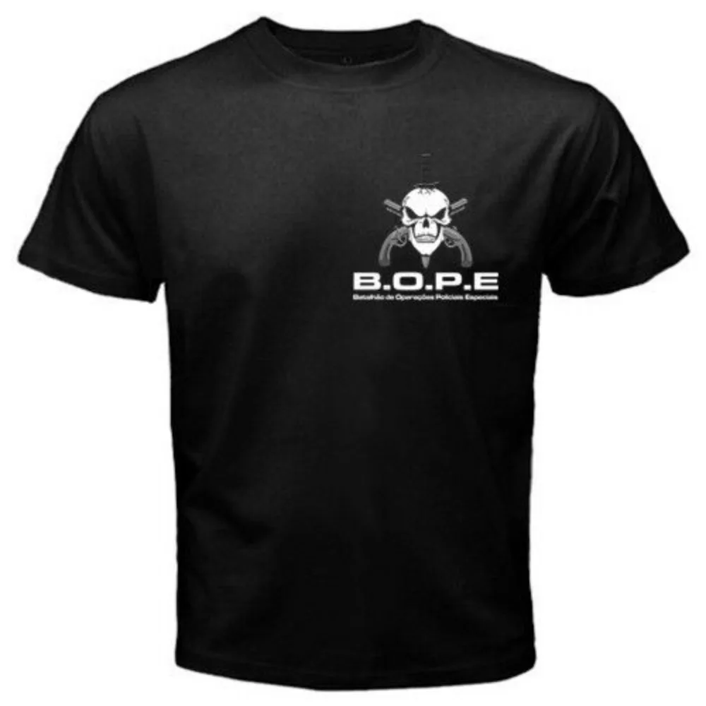 BOPE Tropa De Elite البرازيل الخاصة قوات النخبة العسكرية تي شيرت قصير الأكمام عادية 100% القطن الرجال تي شيرت