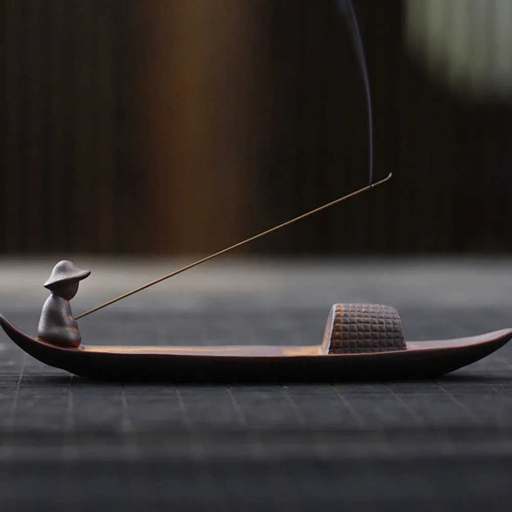 

1Pcs Ceramic Incense Burner Boat Design Aroma Heating Burner for Home Office Decor Unique Incense Holder Relaxation Meditation