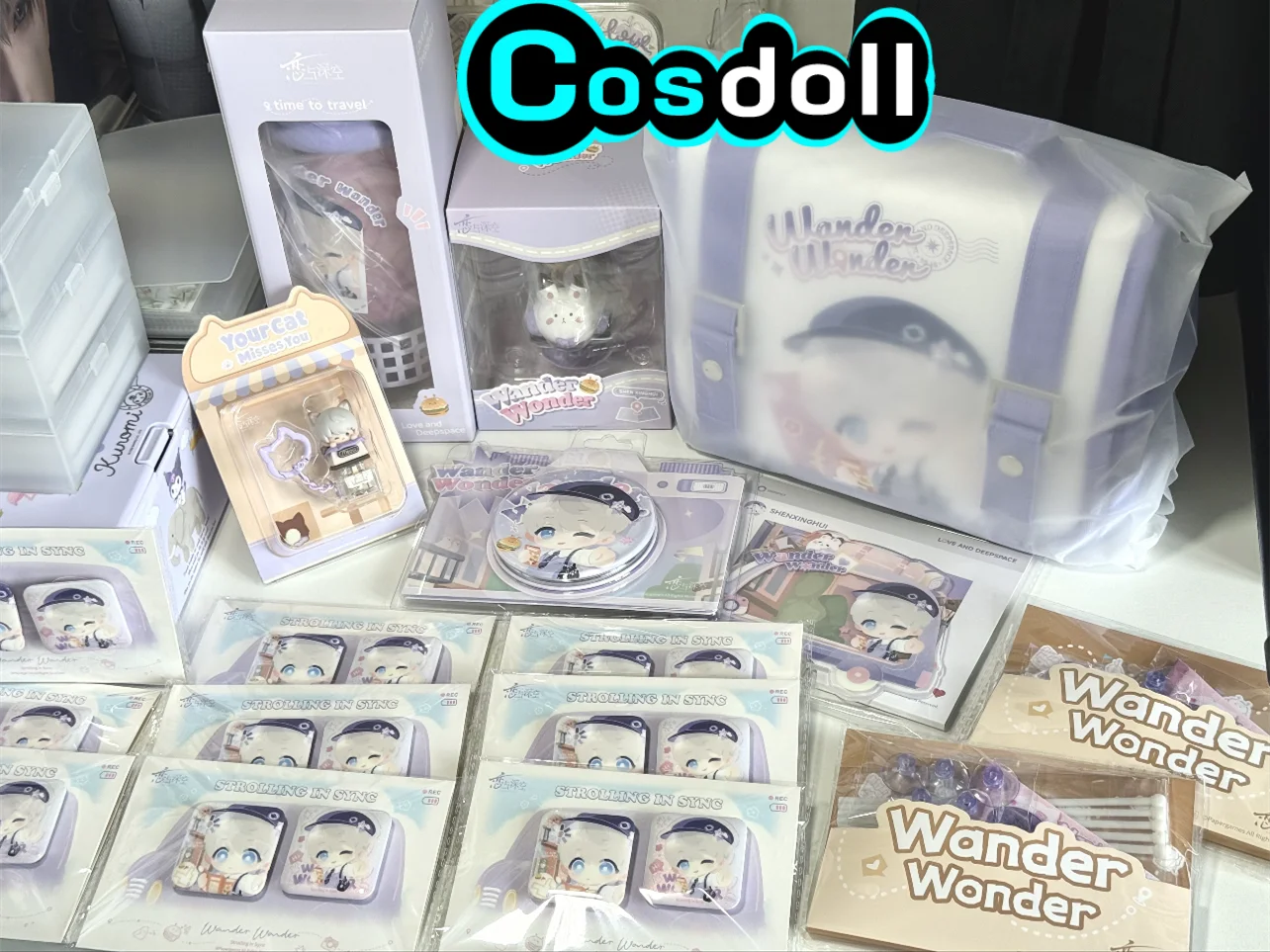 In Stock Original Love and Deepspace Xavier Time To Travel Wander Wonder Doll Car Badge Key Hat Photo Stick Toiletry Bag Anime G