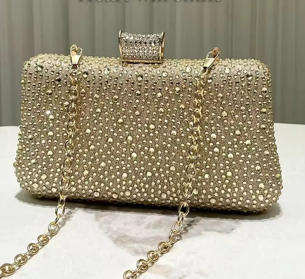 Fashion Luxury Women Clutch Bag With Rhinestone Exquisite Design For Women Party Wedding Shoulder Bag Handbag Evening Bag