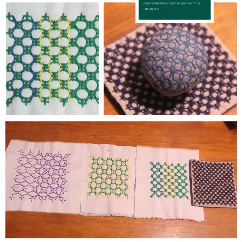 8pcs/set Sashiko Stencils  Quilting Templates Set Reusable PET traditonal Patterns for Embroidery, Home Decor, Fabric Crafts - Image 2