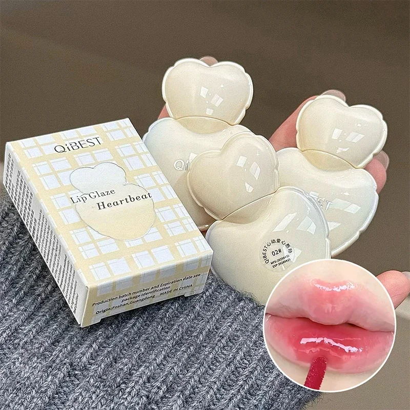 Qibest geléia lipgloss batom hidratante espelho de longa duração brilho labial concurso estudante coreano cosméticos lábio esmalte mancha maquiagem