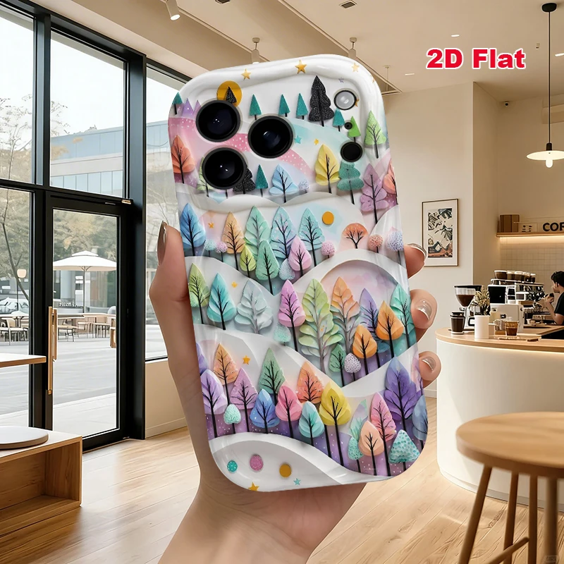 2D Flat Soft Silicone Phone Case For iPhone 17 Pro Max 16 18 Pro 13 11 15 14 Plus 12 17 16E 17Promax Shockproof Transparent Funda Cover