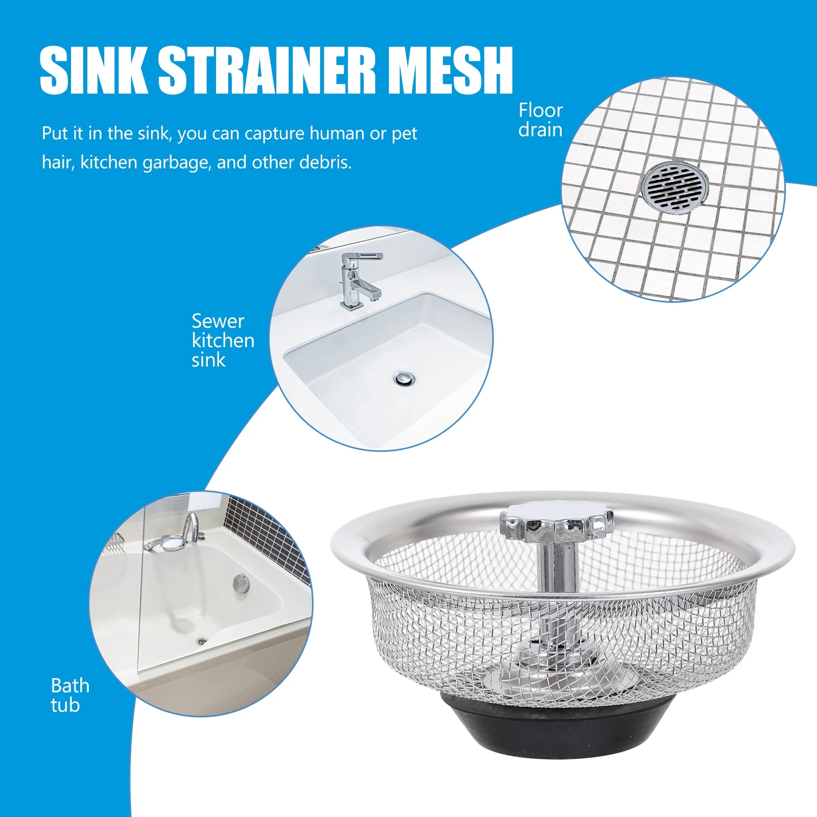 2 قطعة حوض الفولاذ المقاوم للصدأ استنزاف مصفاة بالوعة المطبخ تصفية سلة شبكية سدادة سدادة مطاطية الماسك لمياه الصرف الصحي