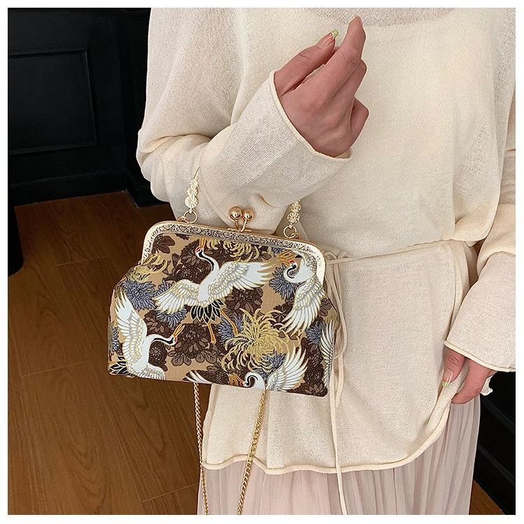 Silk Embroidery Crossbody Bag Patchwork National Style 2025 Hot Sale Bags for Women Hasp Simple Fashion Women's Handbags