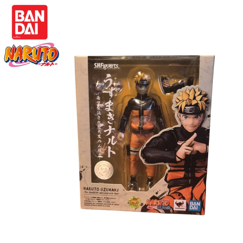 100% genuino en Stock Original Bandai Banpresto Naruto S H Figuarts estatuilla Uzumaki Naruto mercancía de Anime modelo de figura de acción