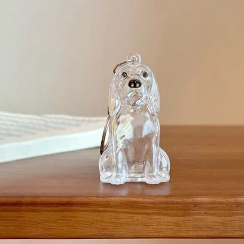 Transparent Dog Fur Storage Pendant Fur Storage Capsule Handmade Design Dog Shape Keychain DIY Accessories Pet Hair Container