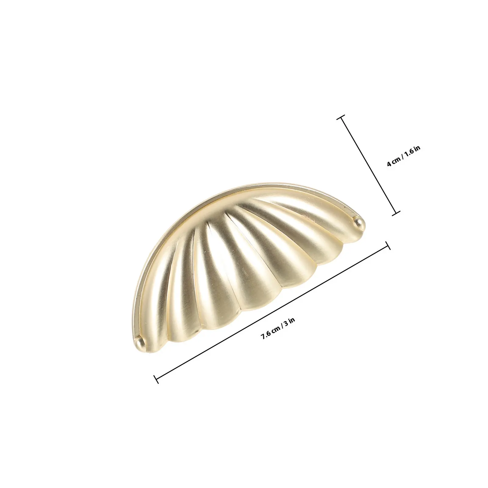 2Pcs Sophisticated Matte Metal Cabinet Handle Shell Shape Pull for Dresser Drawer Wardrobe Kitchen Living Room Furniture