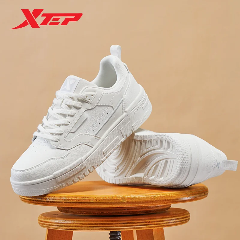 Xtep Skateboard Shoes Women Streetwear Fashion Non-Slip Cushioning Sneakers Low Top Lace Up Female Sports Shoes 877418310020