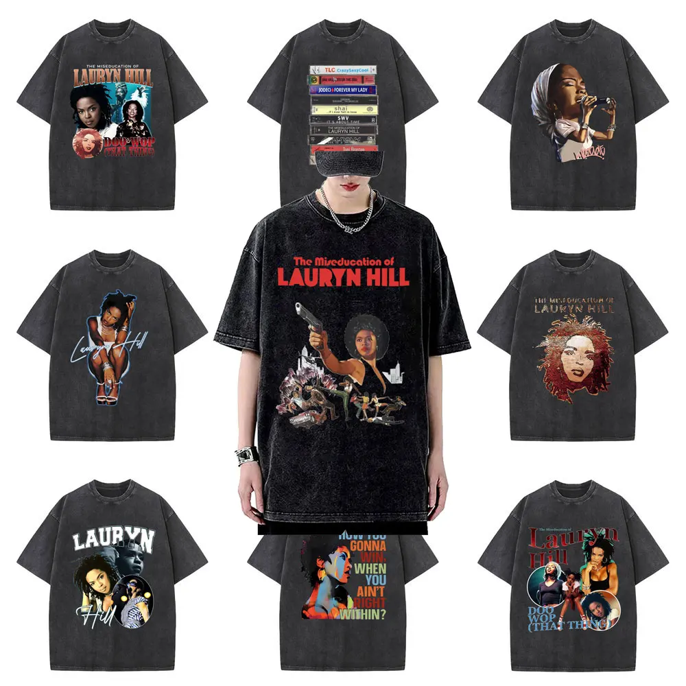 

Washed Vintage Lauryn Hill The Miseducation of Lauryn Hill Graphic T-shirt Men Women Clothing Fashion Hip Hop Oversized T-shirts